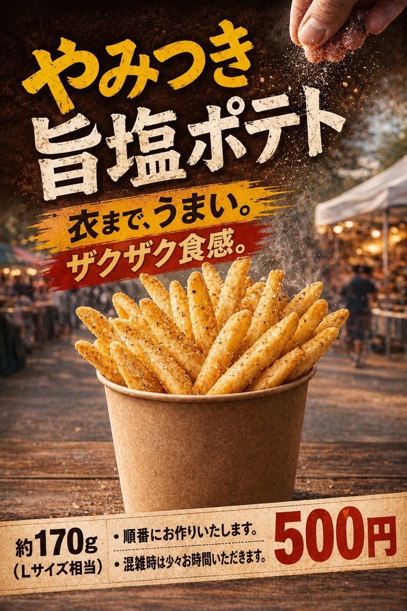 松ぼっくりのやみつき旨塩ポテト