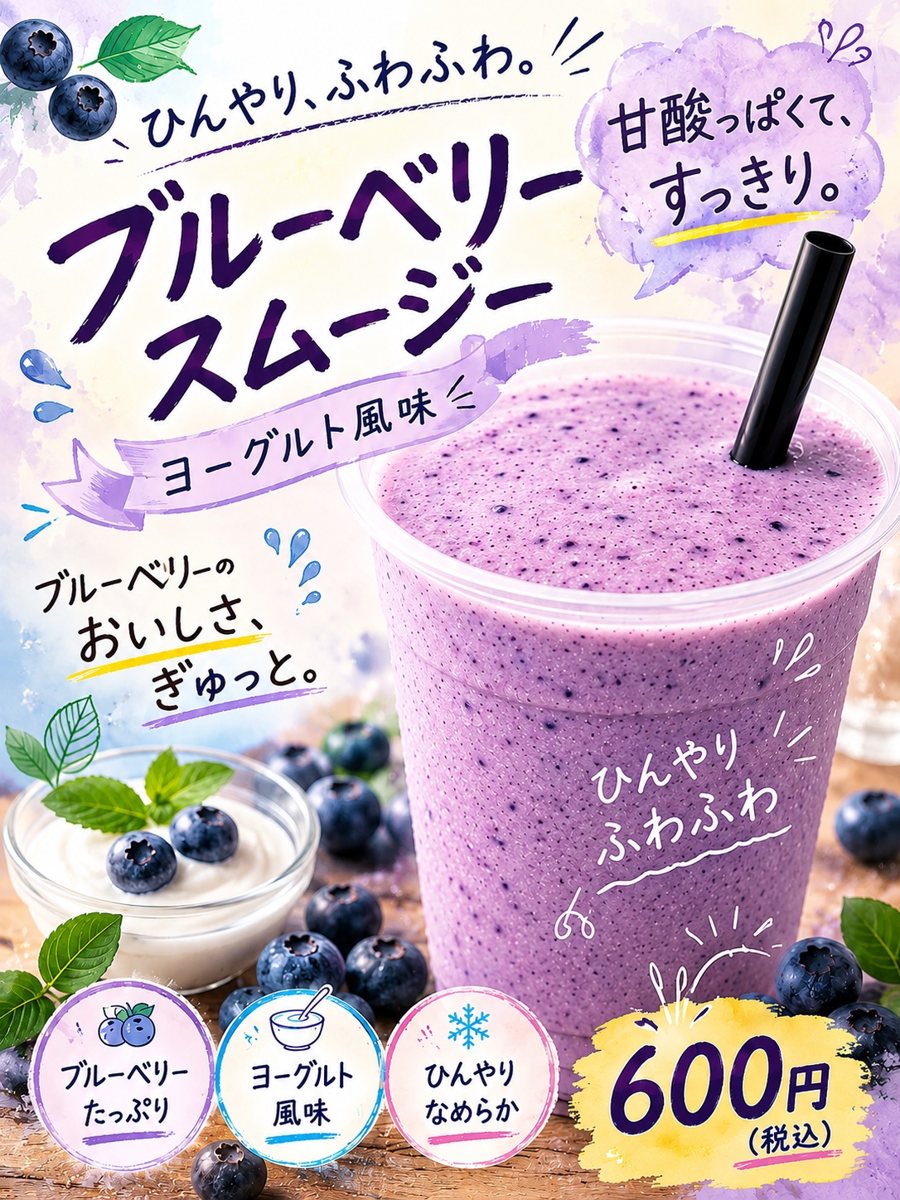 松ぼっくりのブルーベリースムージー